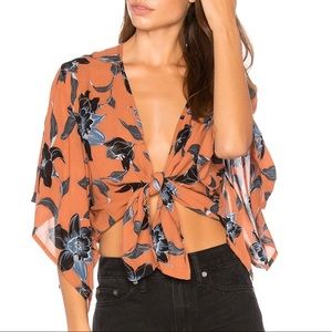 Faithfull the Brand Olsen Orange Tie Top